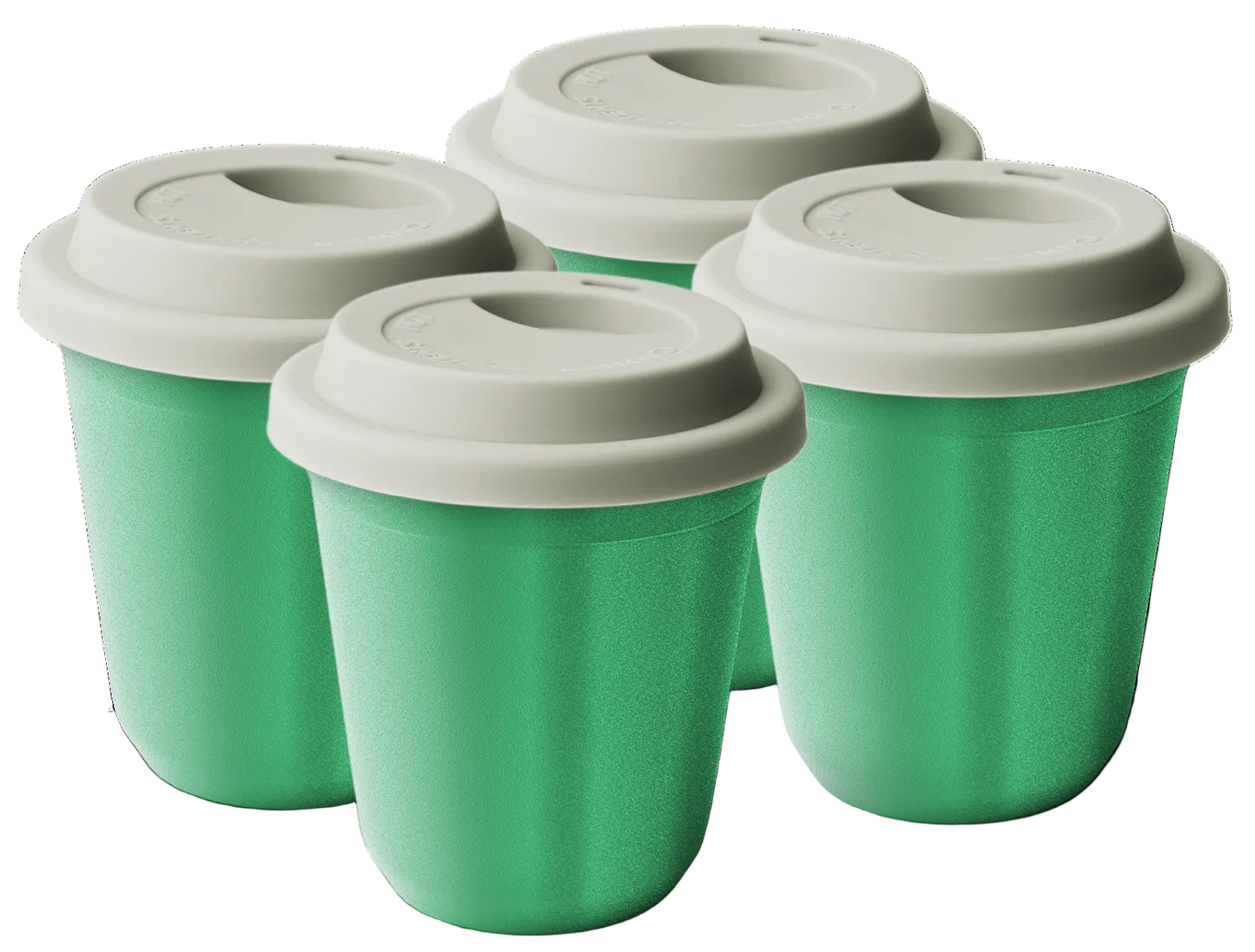 Set of 4 Metallic Mug With Lid 150ML
