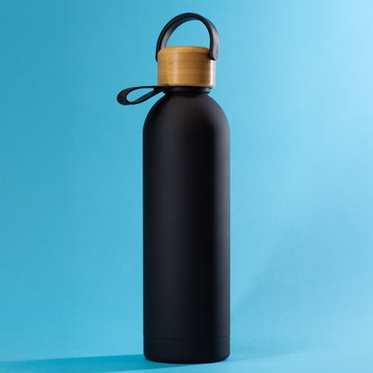 Bamboo lid for a thermal bottle