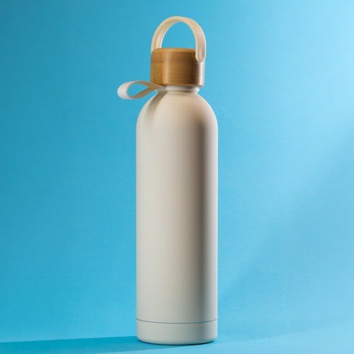 Bamboo lid for a thermal bottle