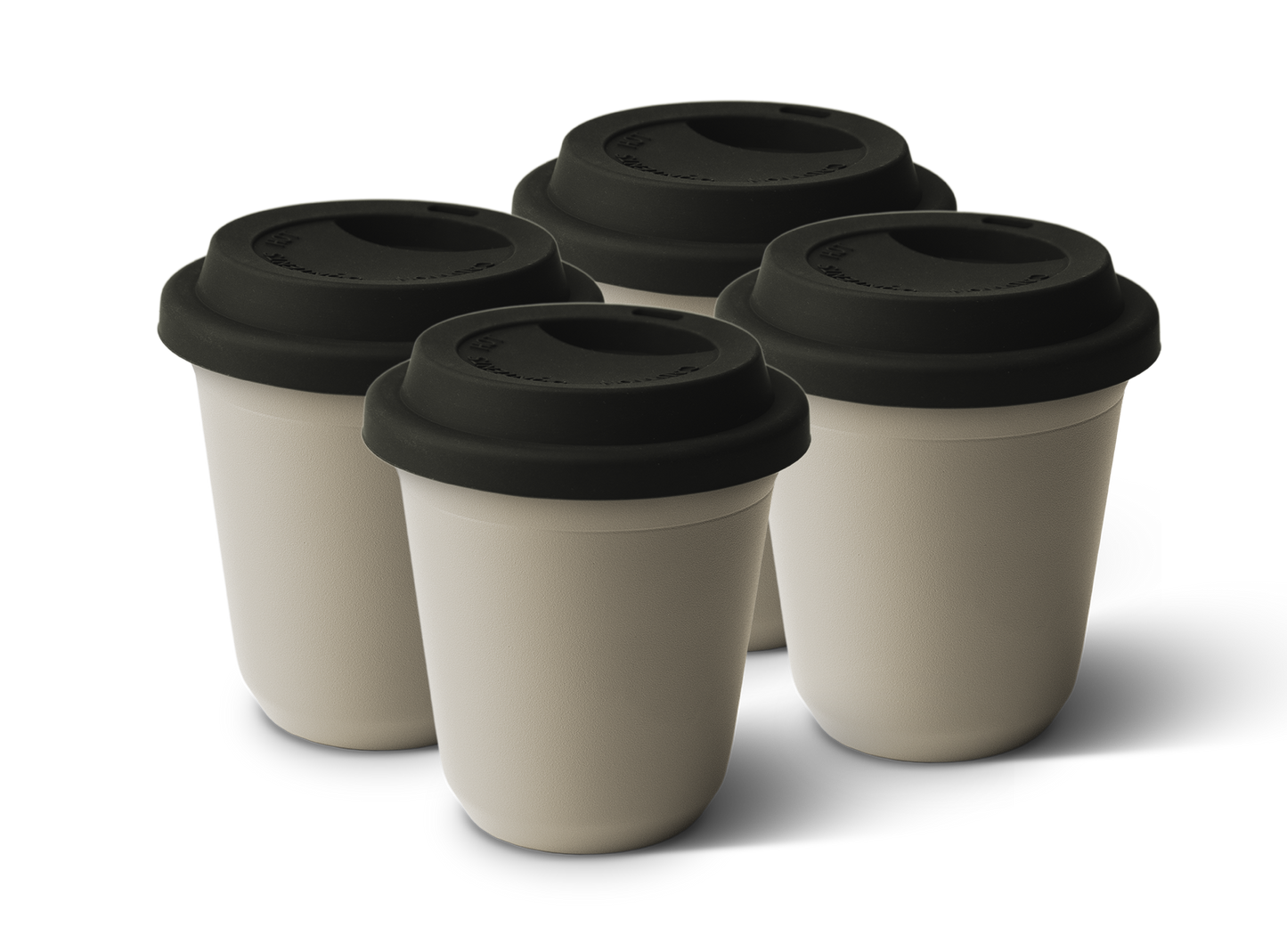 Set of 4 Metallic Mug With Lid