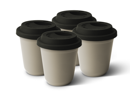 Set of 4 Metallic Mug With Lid