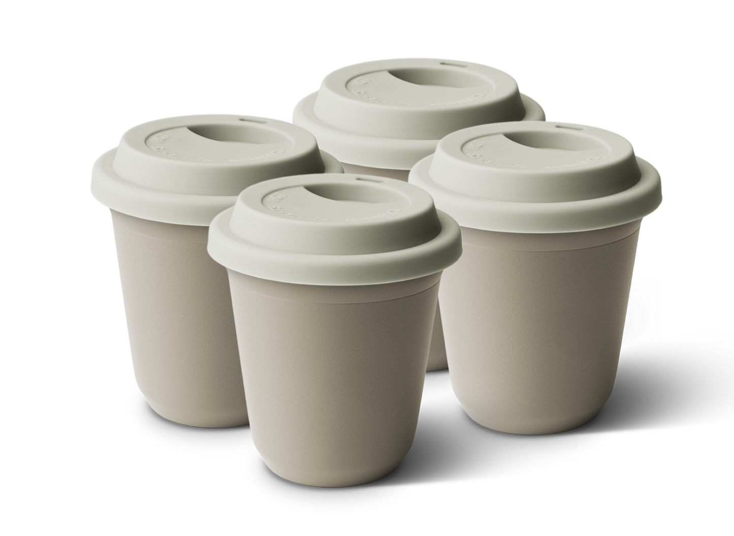 Set of 4 Metallic Mug With Lid