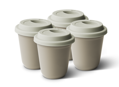 Set of 4 Metallic Mug With Lid