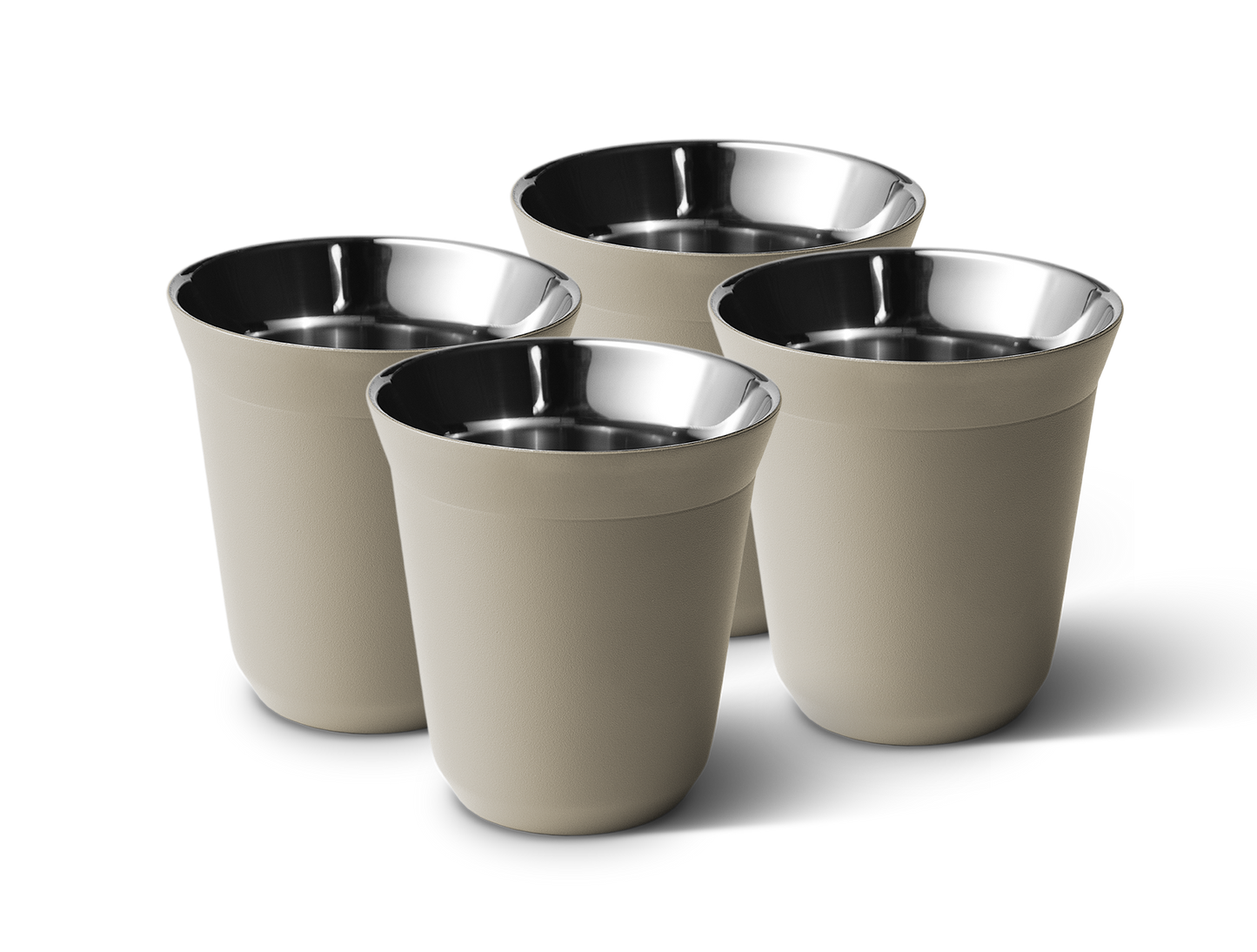 Set of 4 Metallic Mug With Lid