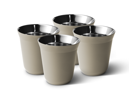 Set of 4 Metallic Mug With Lid