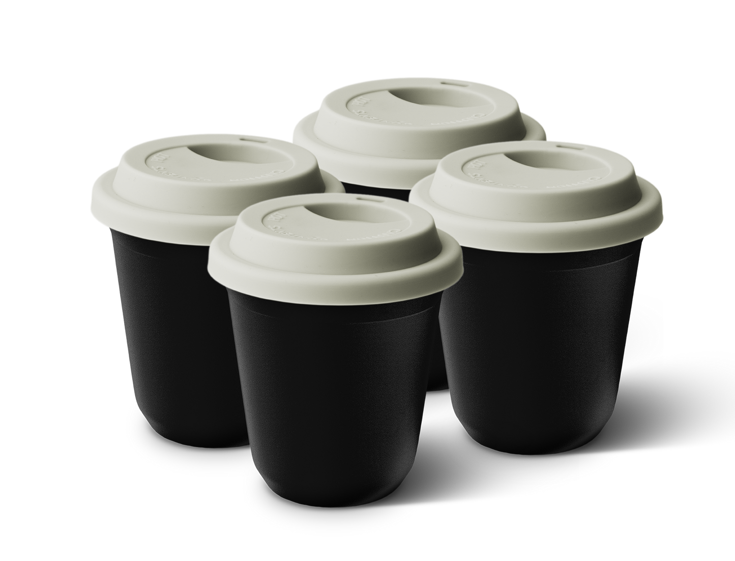 Set of 4 Metallic Mug With Lid