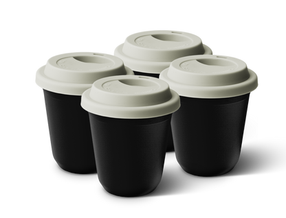 Set of 4 Metallic Mug With Lid