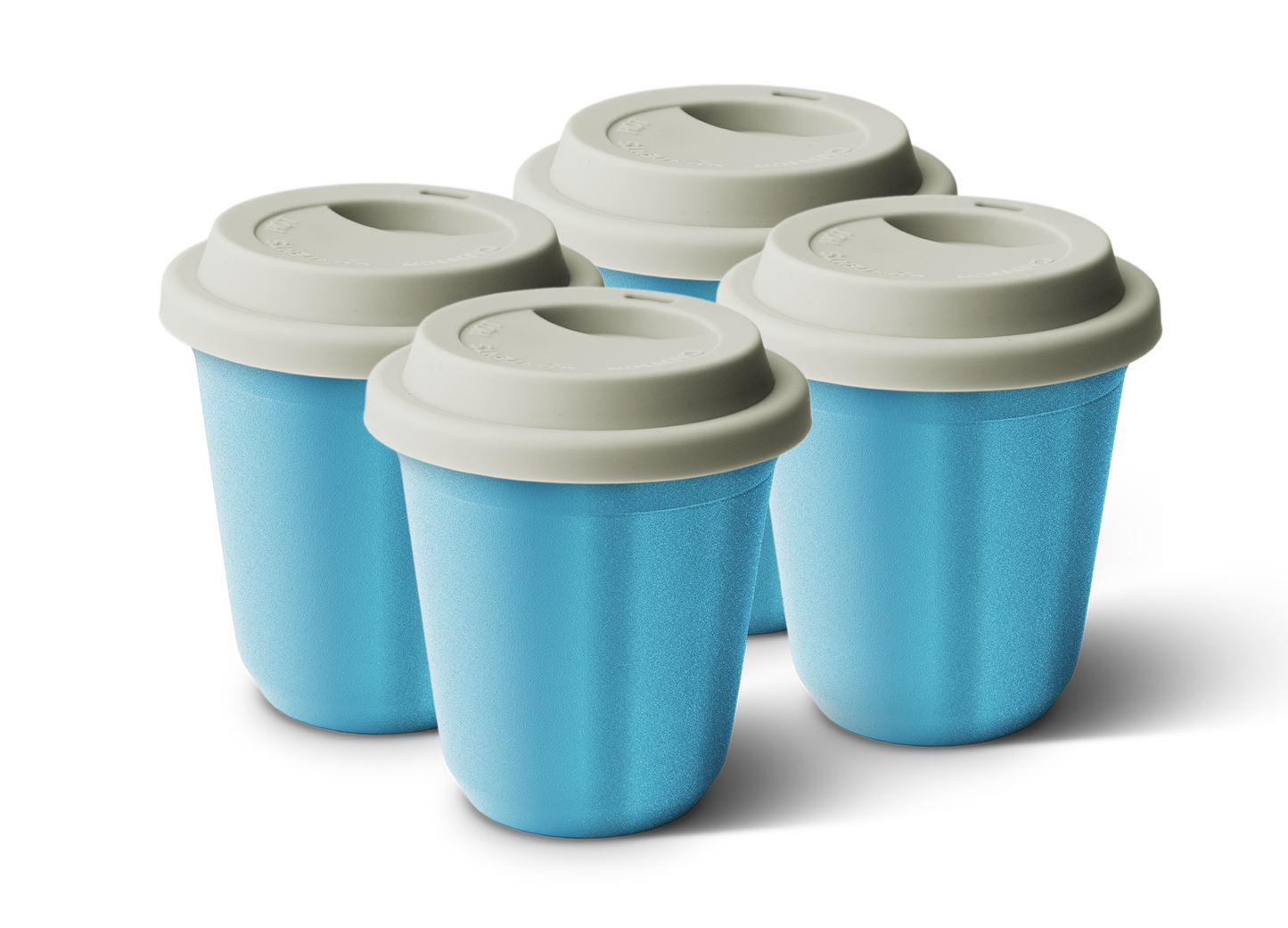 Set of 4 Metallic Mug With Lid