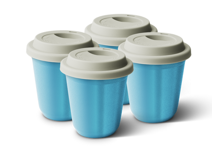 Set of 4 Metallic Mug With Lid