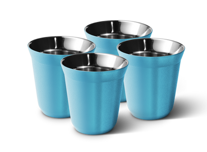 Set of 4 Metallic Mug With Lid