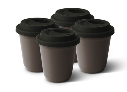 Set of 4 Metallic Mug With Lid