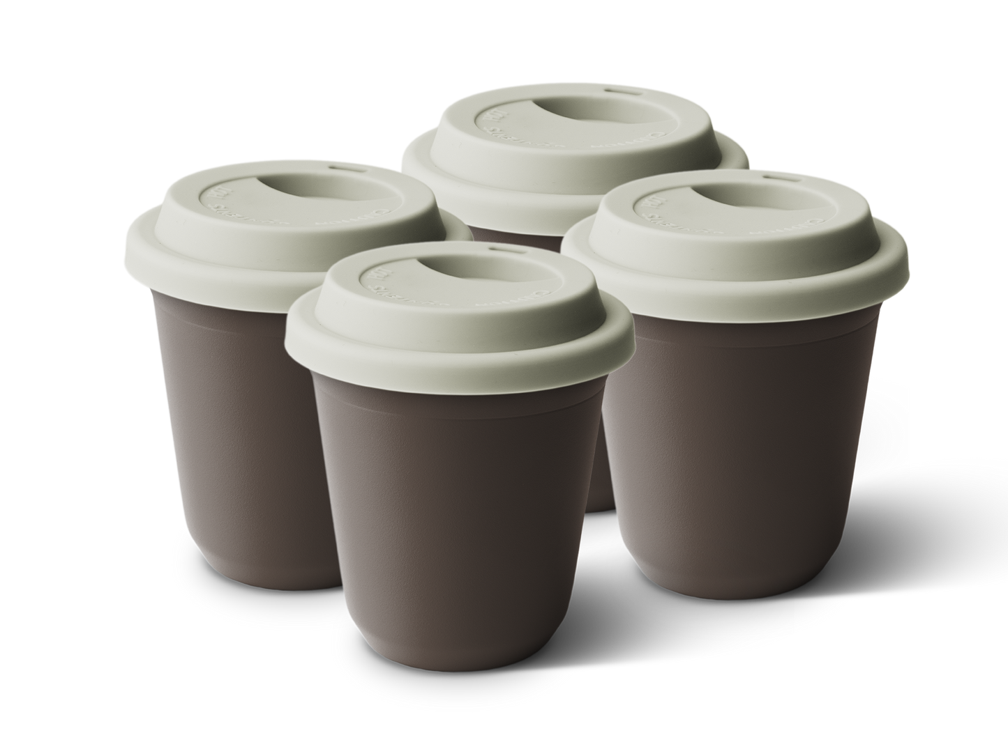 Set of 4 Metallic Mug With Lid