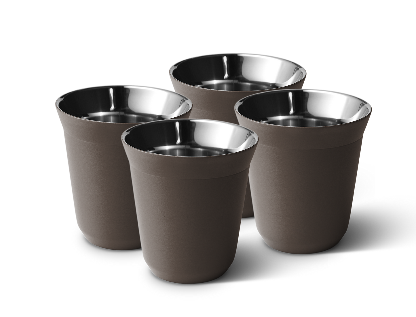 Set of 4 Metallic Mug With Lid