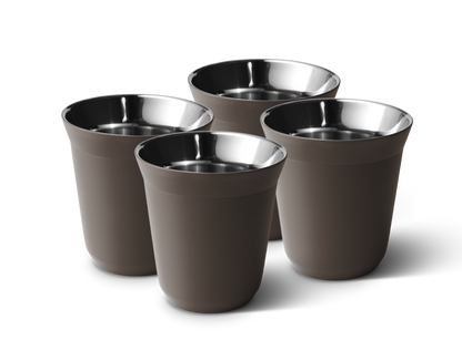 Set of 4 Metallic Mug With Lid