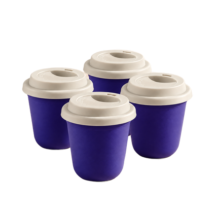 Set of 4 cups, white lids — Ink