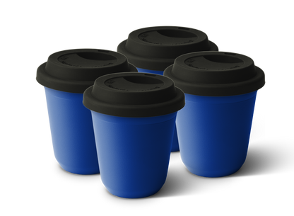 Set of 4 Metallic Mug With Lid