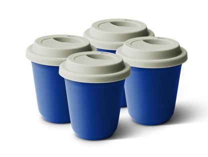 Set of 4 Metallic Mug With Lid