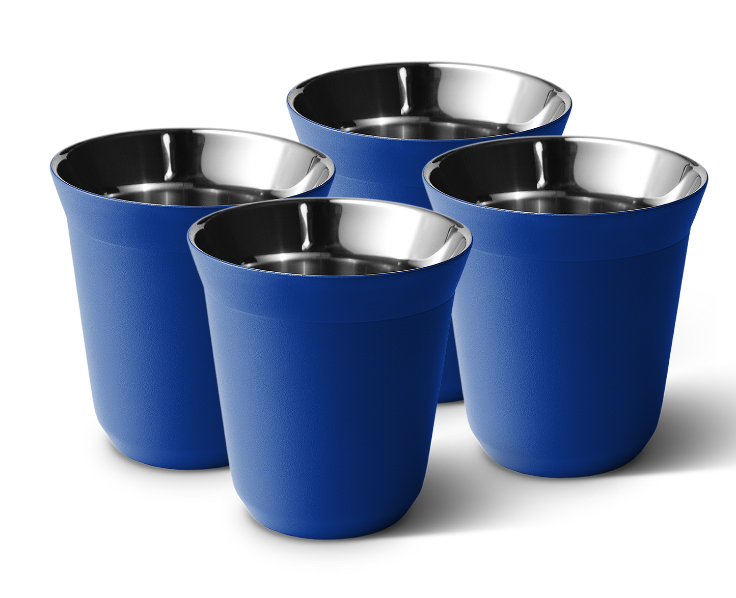 Set of 4 Metallic Mug With Lid