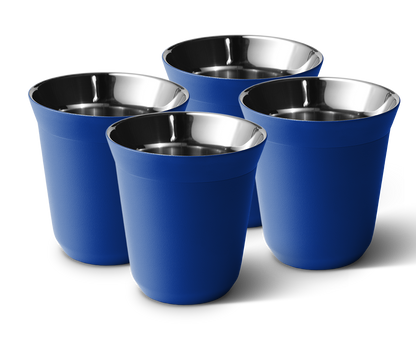 Set of 4 Metallic Mug With Lid