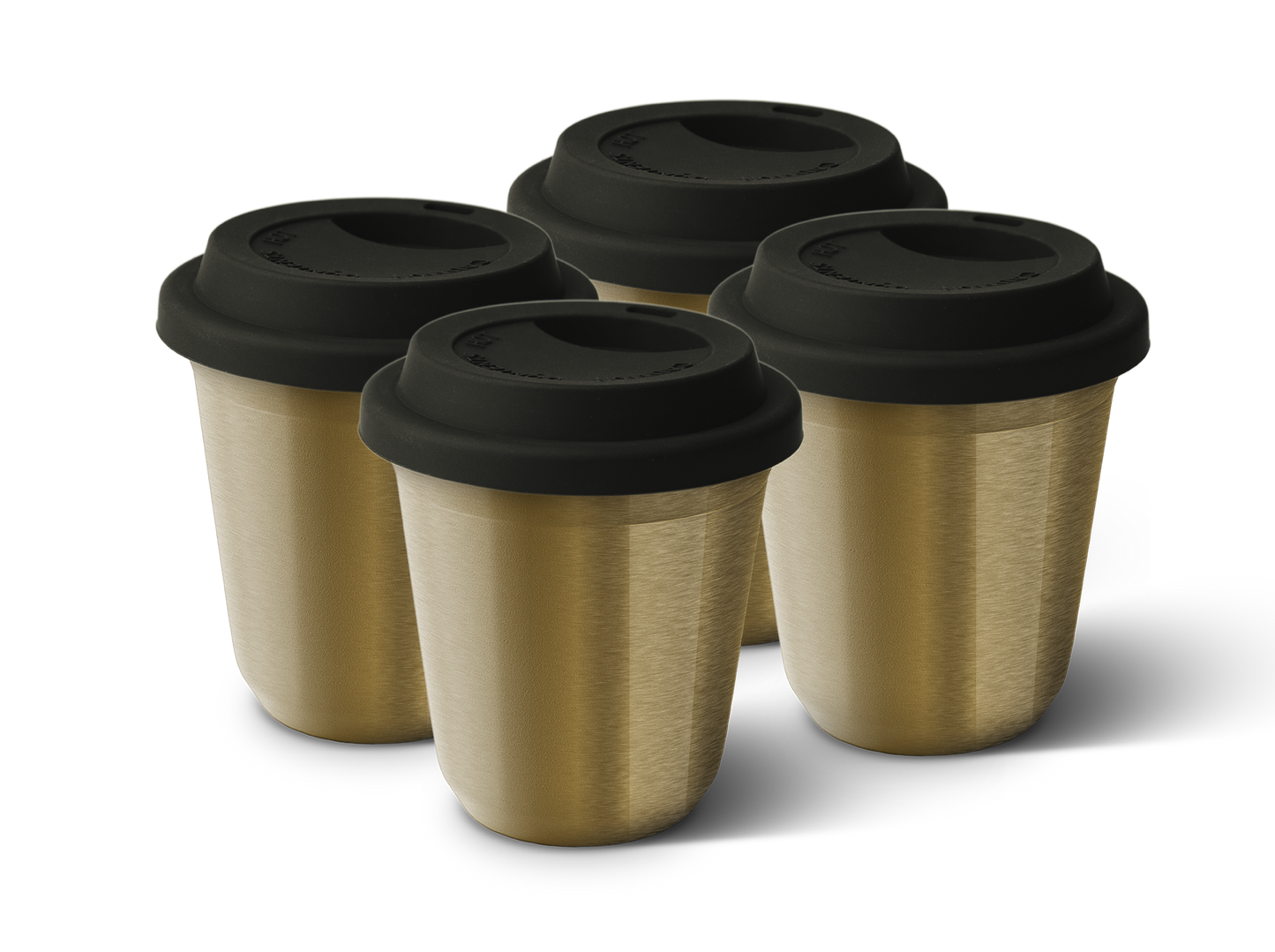 Set of 4 Metallic Mug With Lid
