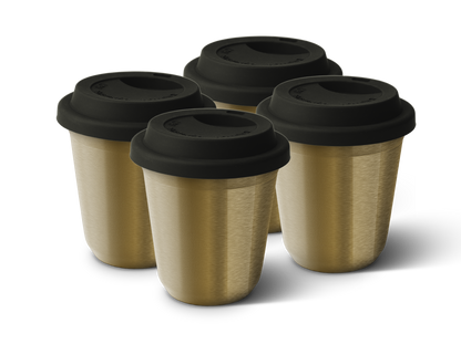 Set of 4 Metallic Mug With Lid