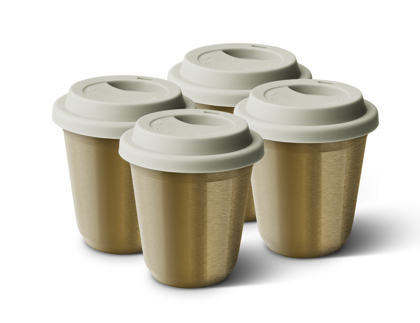 Set of 4 Metallic Mug With Lid