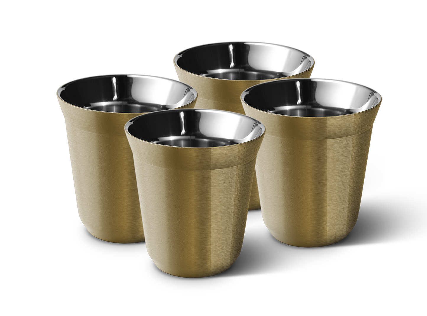 Set of 4 Metallic Mug With Lid