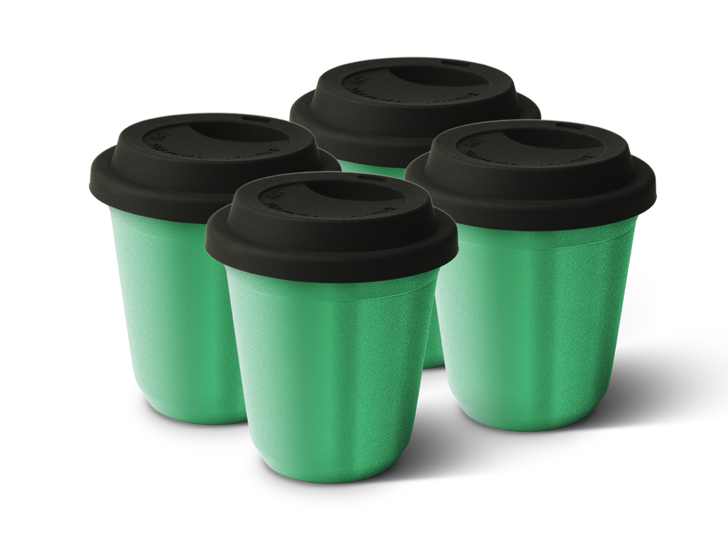 Set of 4 Metallic Mug With Lid