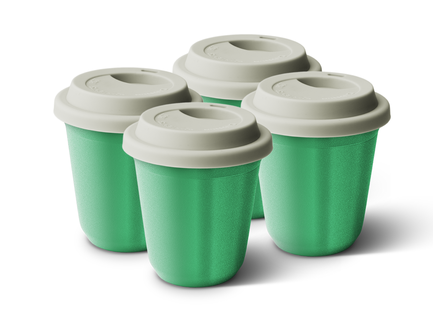 Set of 4 Metallic Mug With Lid