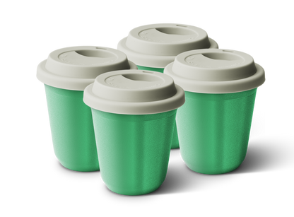 Set of 4 Metallic Mug With Lid