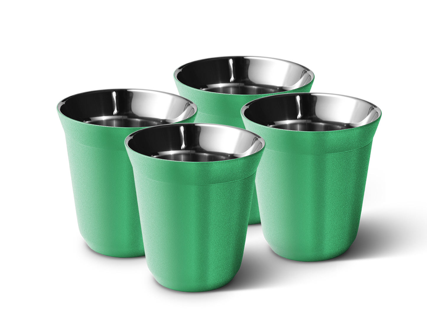 Set of 4 Metallic Mug With Lid