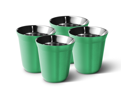 Set of 4 Metallic Mug With Lid