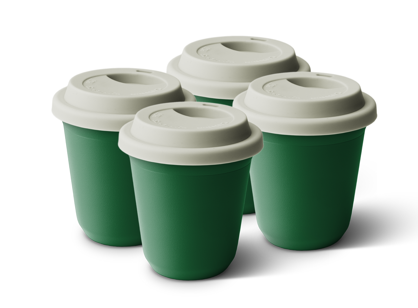 Set of 4 Metallic Mug With Lid