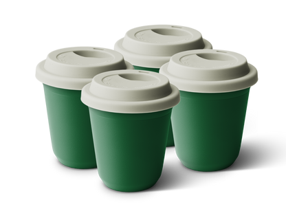 Set of 4 Metallic Mug With Lid