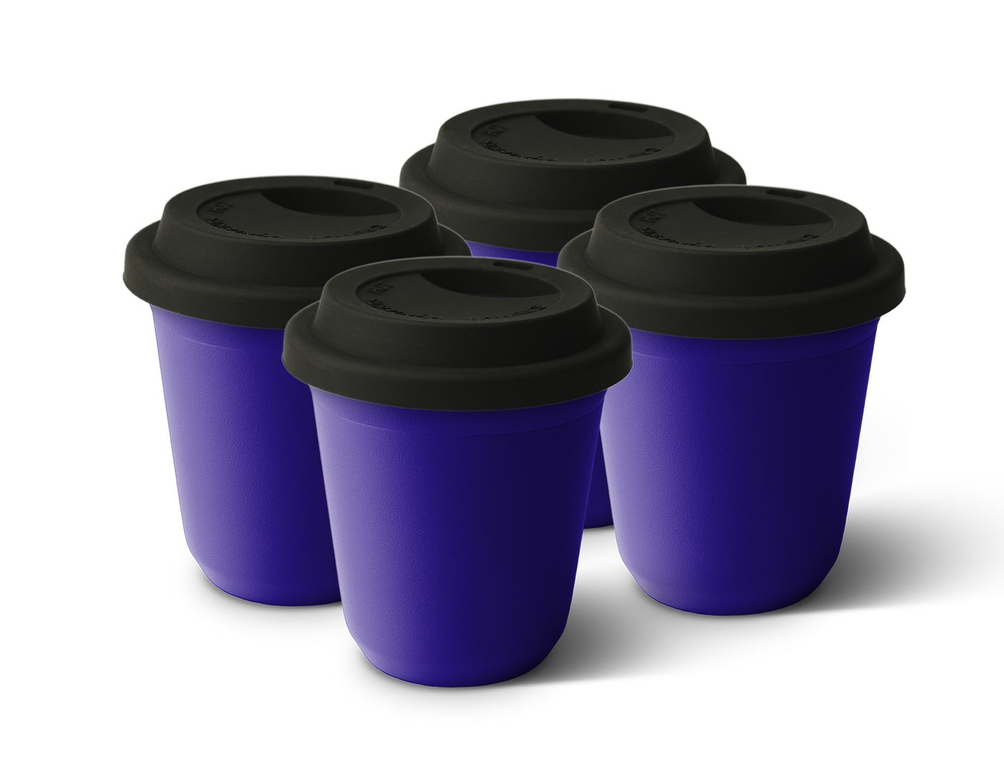 Set of 4 Metallic Mug With Lid