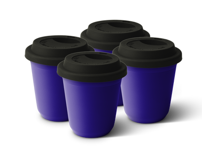 Set of 4 Metallic Mug With Lid