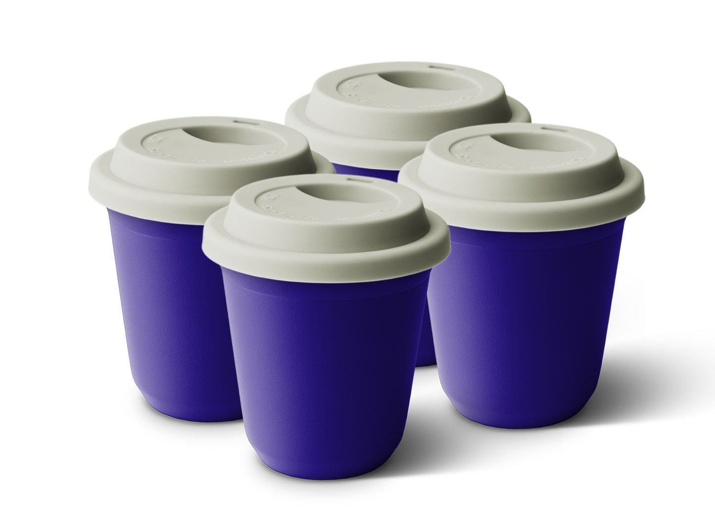 Set of 4 Metallic Mug With Lid