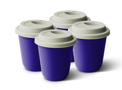 Set of 4 Metallic Mug With Lid