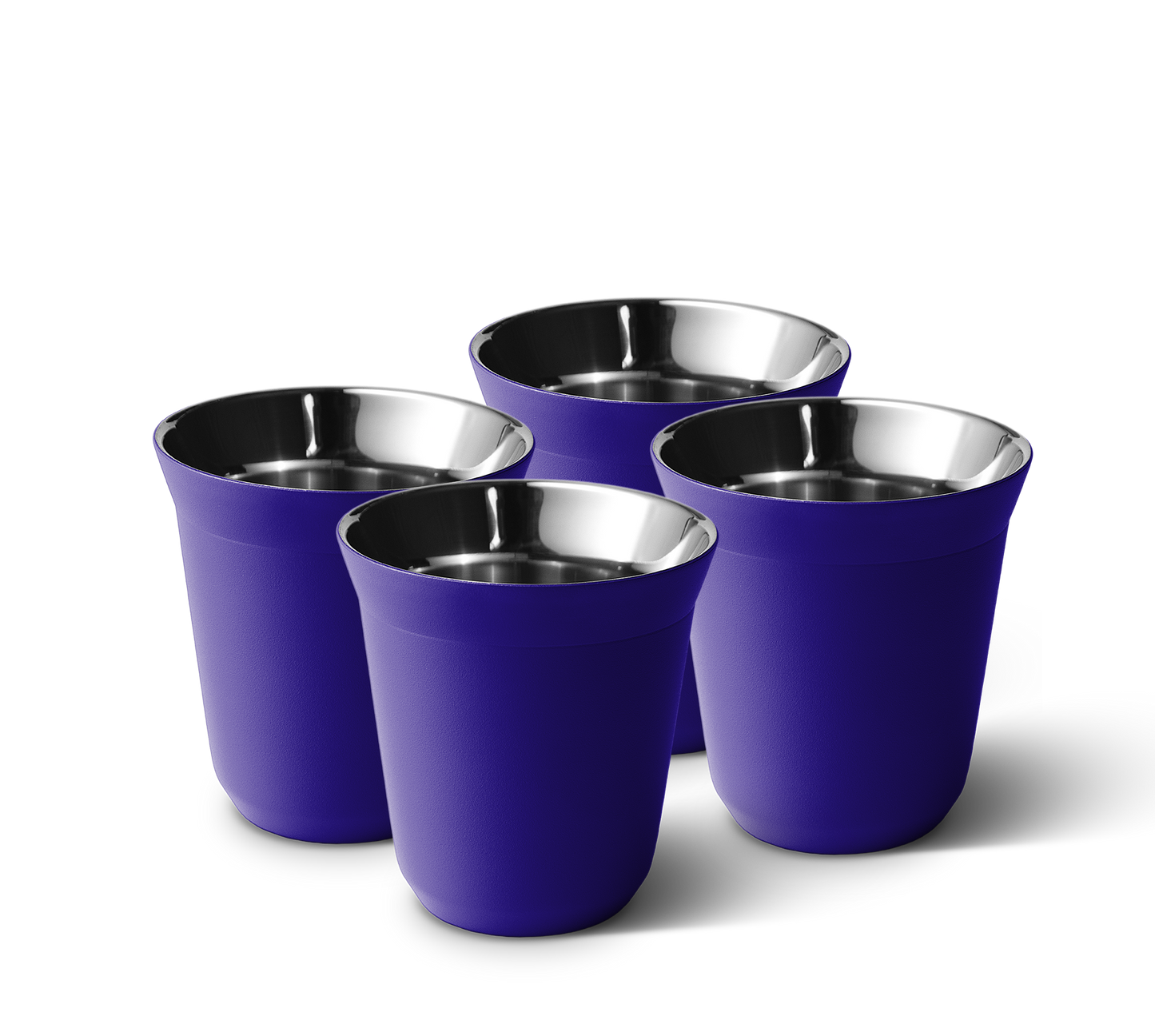 Set of 4 Metallic Mug With Lid