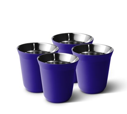 Set of 4 Metallic Mug With Lid