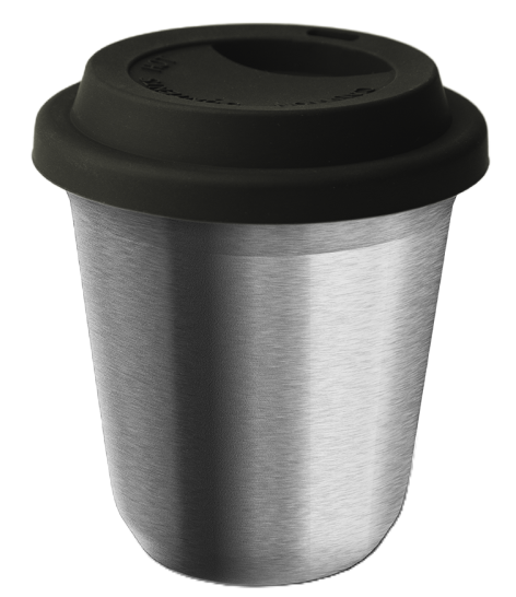 Metallbecher mit Deckel