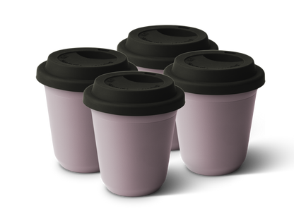 Set of 4 Metallic Mug With Lid