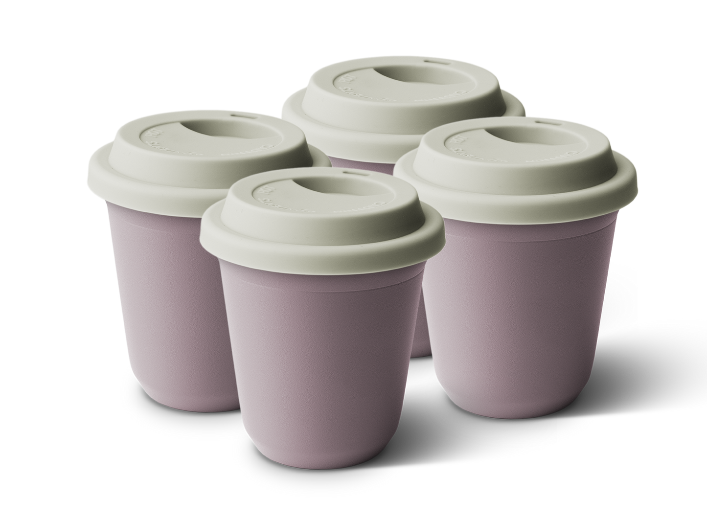 Set of 4 Metallic Mug With Lid