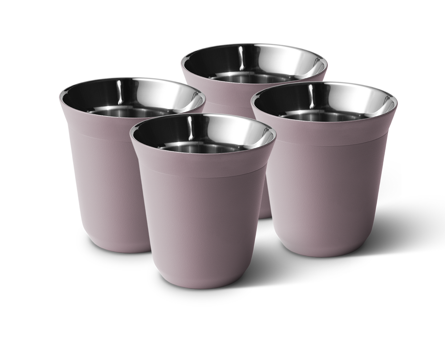 Set of 4 Metallic Mug With Lid