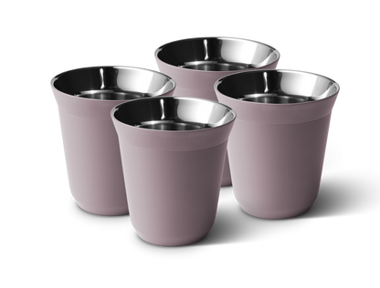 Set of 4 Metallic Mug With Lid