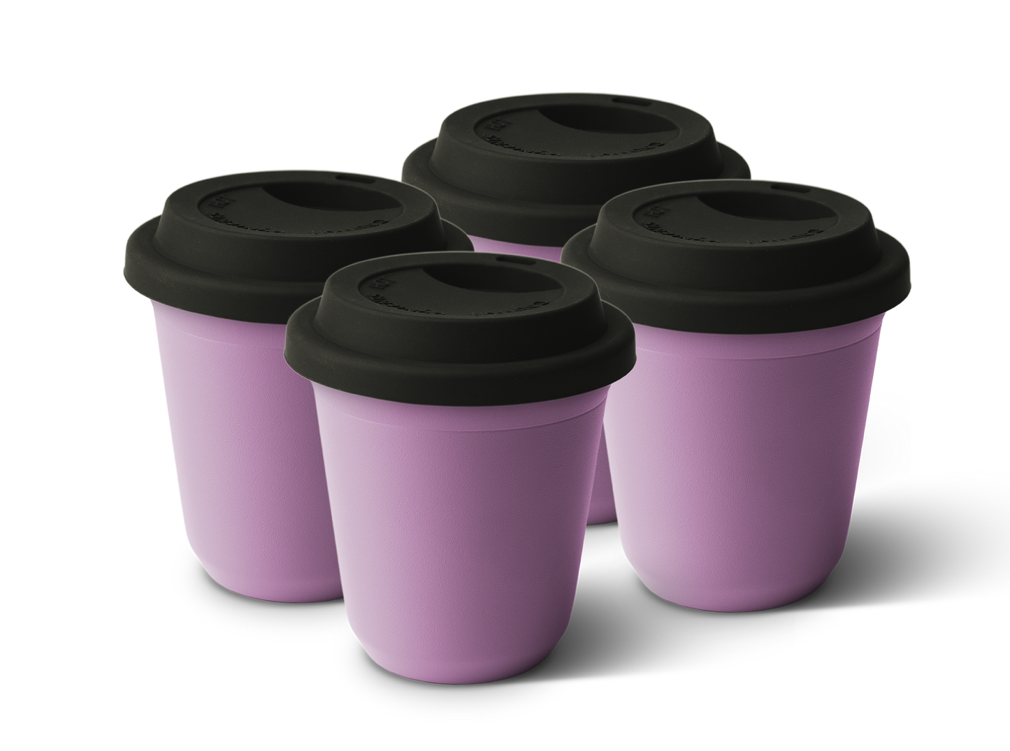 Set of 4 Metallic Mug With Lid