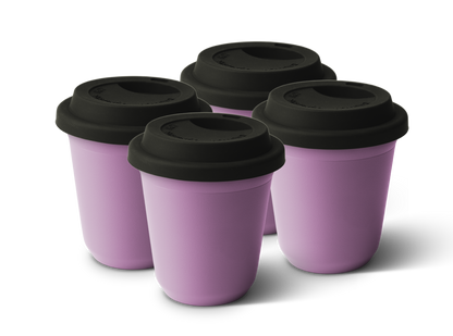 Set of 4 Metallic Mug With Lid