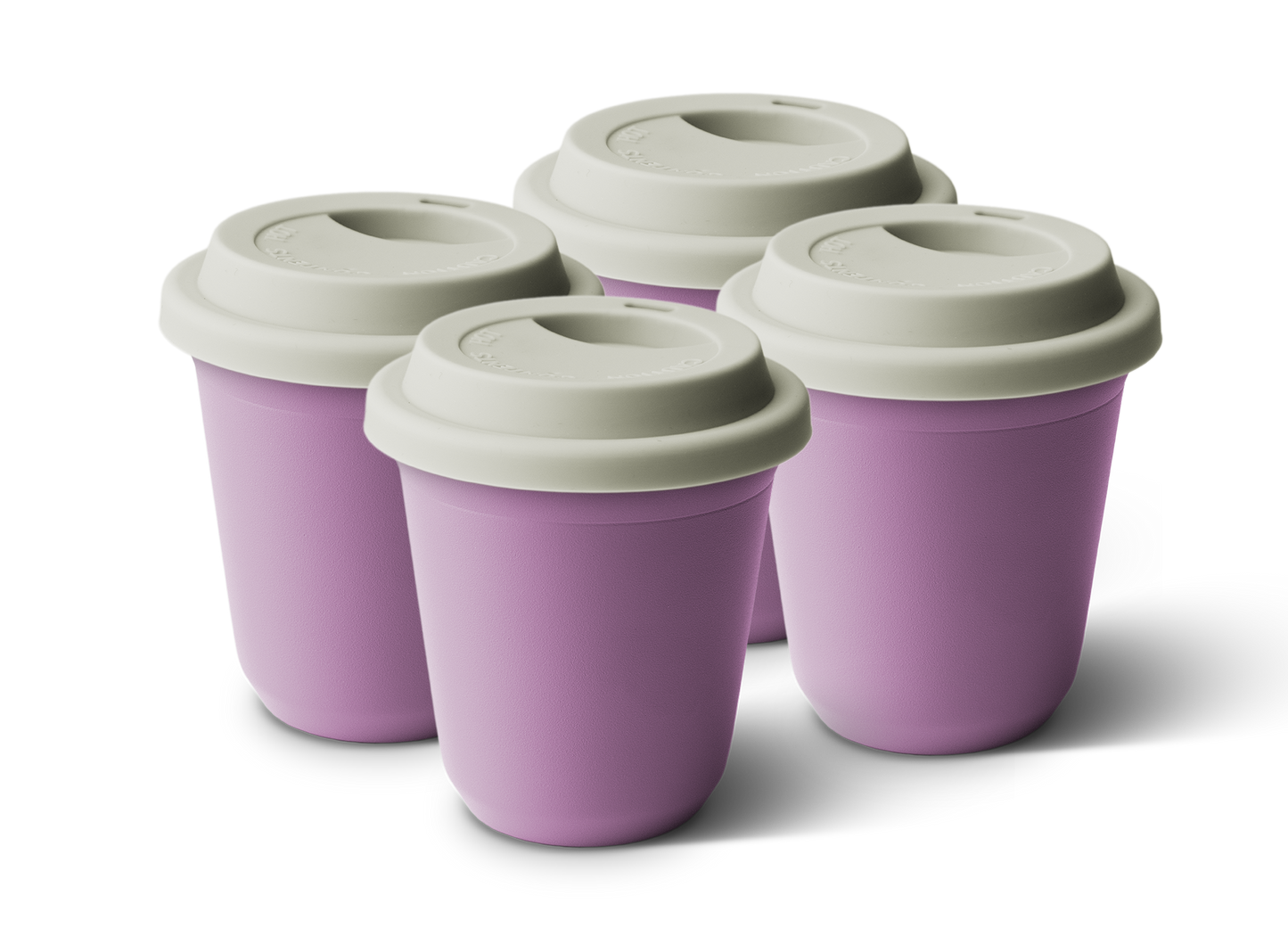 Set of 4 Metallic Mug With Lid