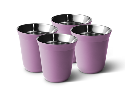 Set of 4 Metallic Mug With Lid