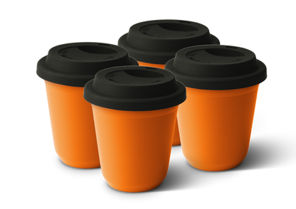 Set of 4 Metallic Mug With Lid